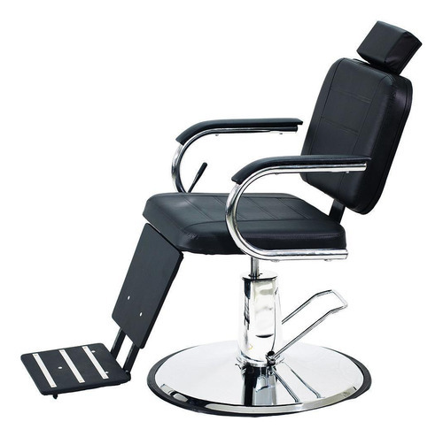 Cadeira De Barbeiro Dubai Encosto Reclinável Pé Redondo